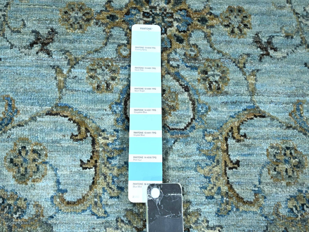 8'0" x 8'1" New Hand Knotted Blue Wool Square Oriental Rug - MOA10276134