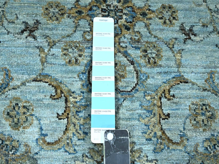 8'0" x 8'1" New Hand Knotted Blue Wool Square Oriental Rug - MOA10276134