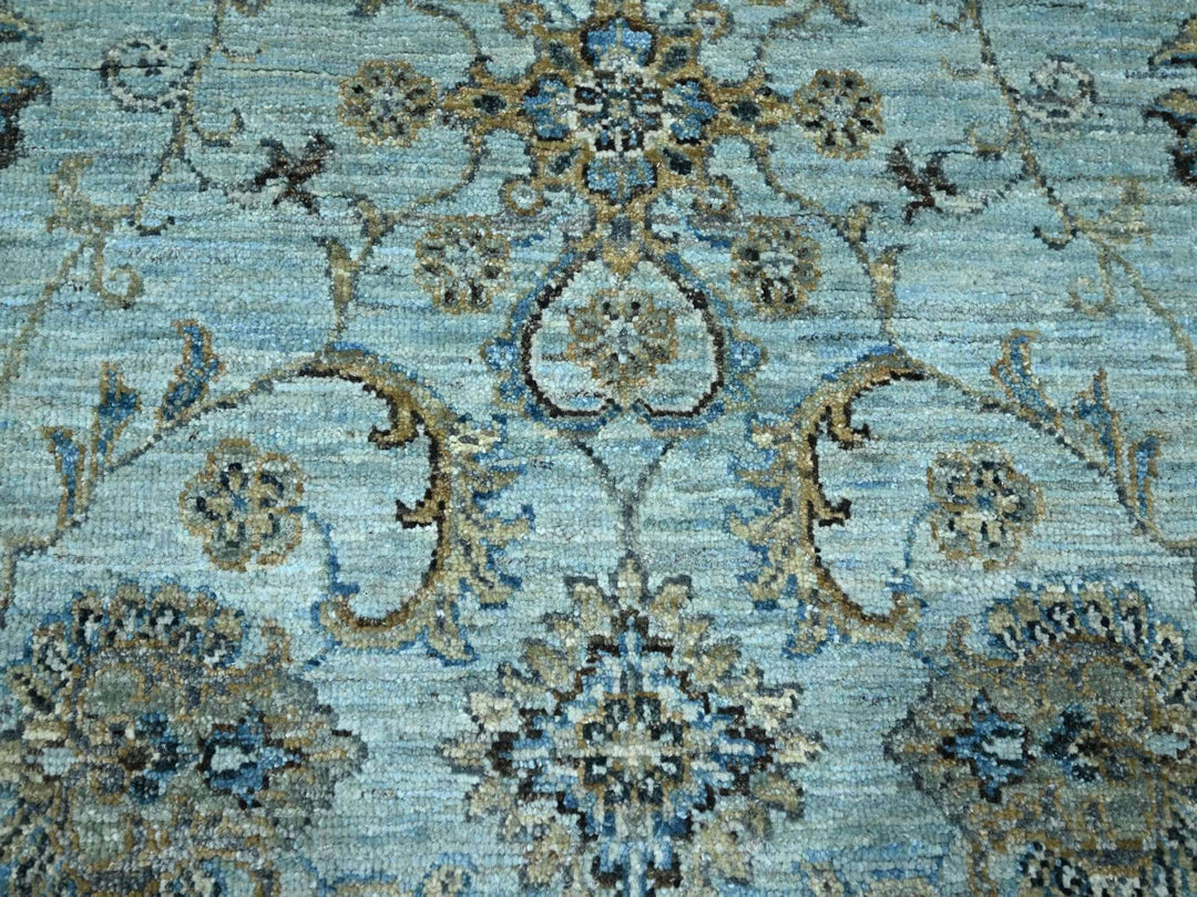 8'0" x 8'1" New Hand Knotted Blue Wool Square Oriental Rug - MOA10276134