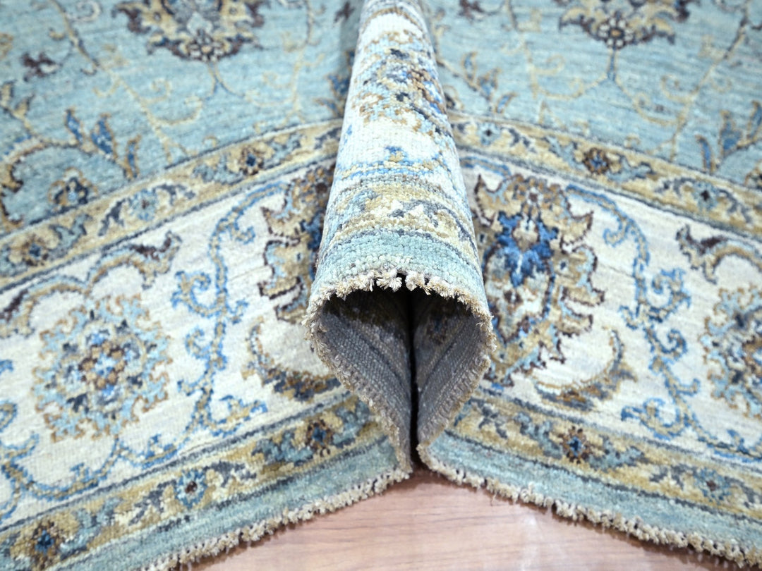 5'11" x 9'1" New Hand Knotted Blue Wool Rectangle Oriental Rug - MOA10276137