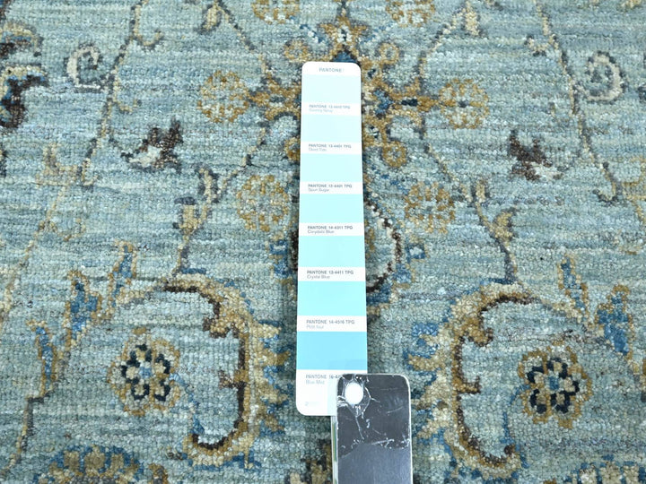 5'11" x 9'1" New Hand Knotted Blue Wool Rectangle Oriental Rug - MOA10276137