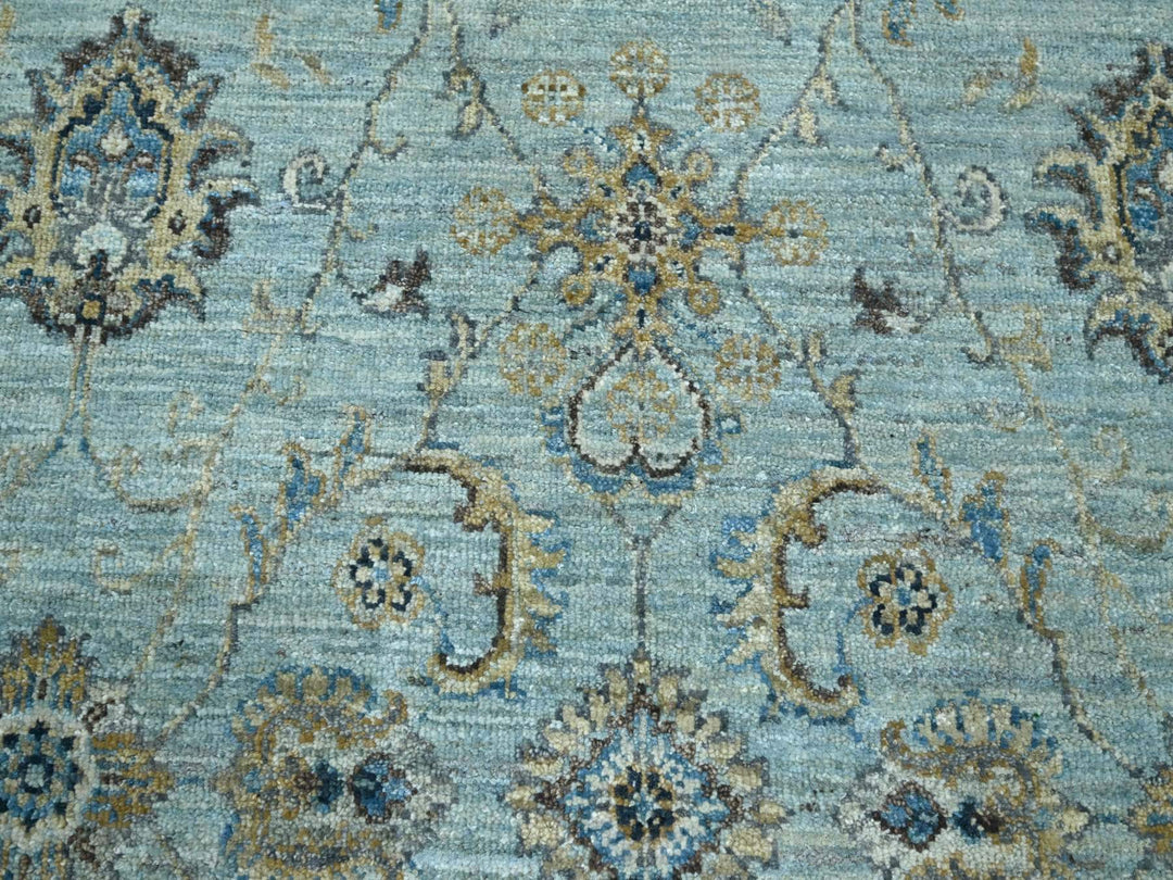 5'11" x 9'1" New Hand Knotted Blue Wool Rectangle Oriental Rug - MOA10276137