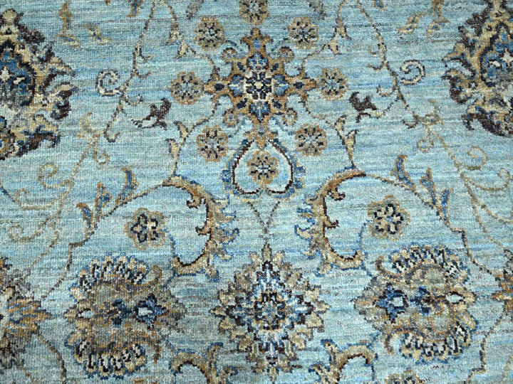7'11" x 8'0" New Hand Knotted Blue Wool Round Oriental Rug - MOA10276140