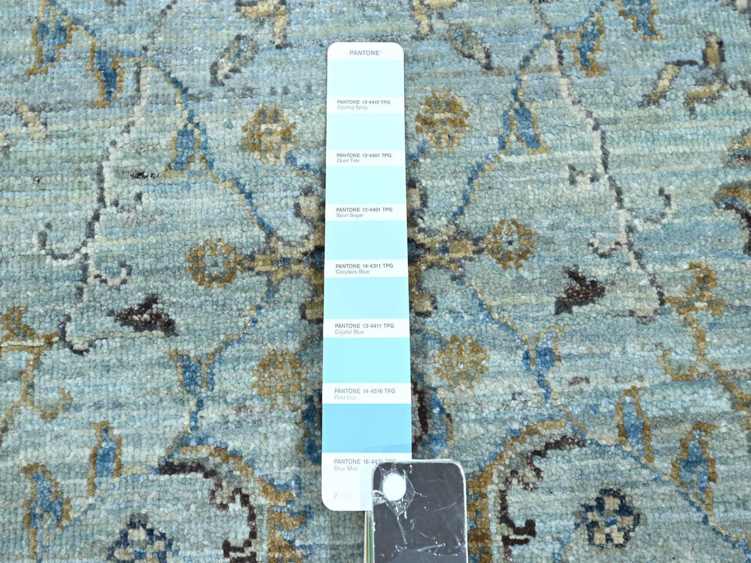 2'7" x 8'1" New Hand Knotted Blue Wool Runner Oriental Rug - MOA10276145