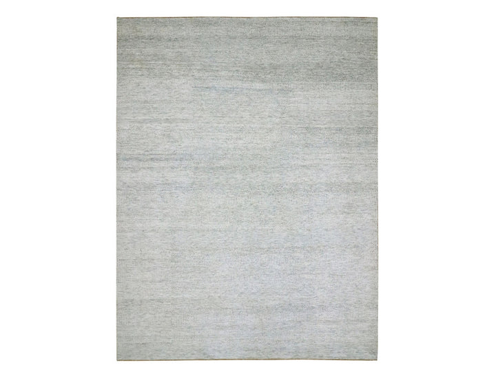 9'1" x 12'0" New Hand Knotted Ivory Wool Rectangle Oriental Rug - MOA10276146