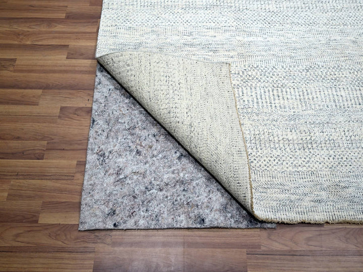 9'1" x 12'0" New Hand Knotted Ivory Wool Rectangle Oriental Rug - MOA10276146
