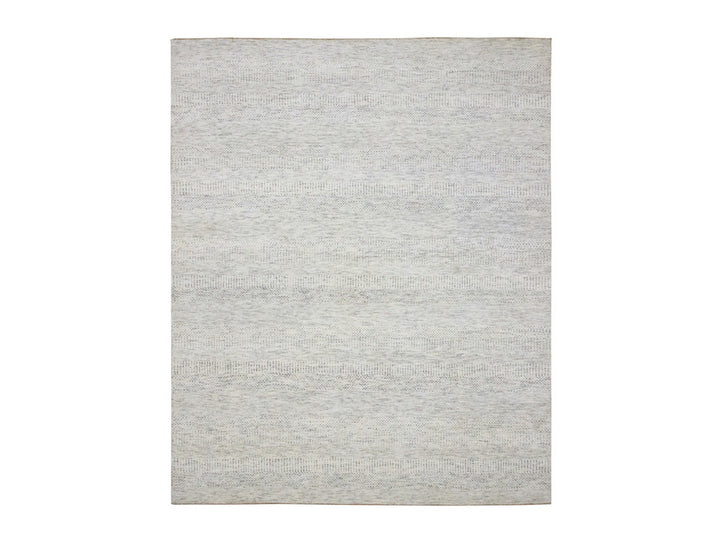 8'2" x 10'0" New Hand Knotted Ivory Wool Rectangle Oriental Rug - MOA10276147