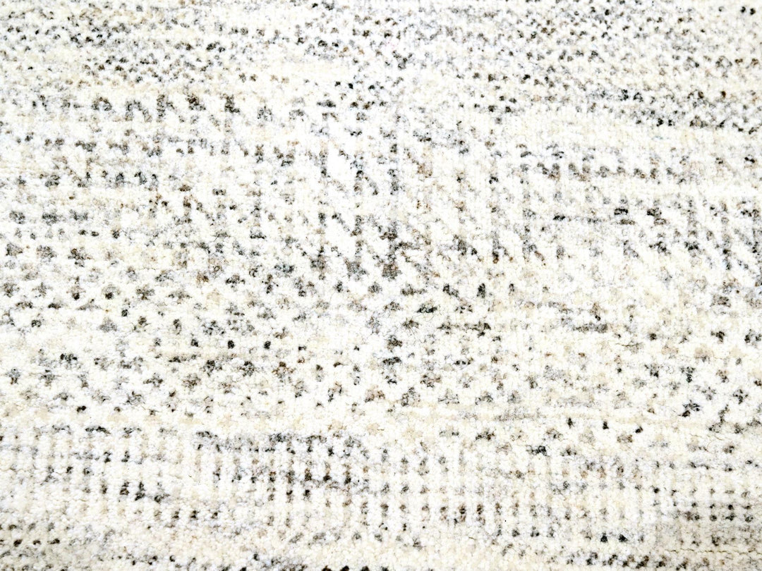 8'2" x 10'0" New Hand Knotted Ivory Wool Rectangle Oriental Rug - MOA10276147