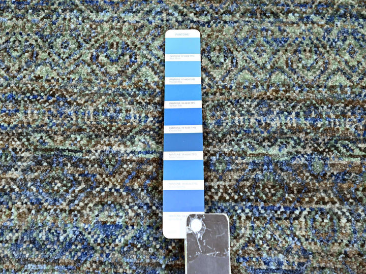 9'0" x 11'10" New Hand Knotted Blue Wool Rectangle Oriental Rug - MOA10276149
