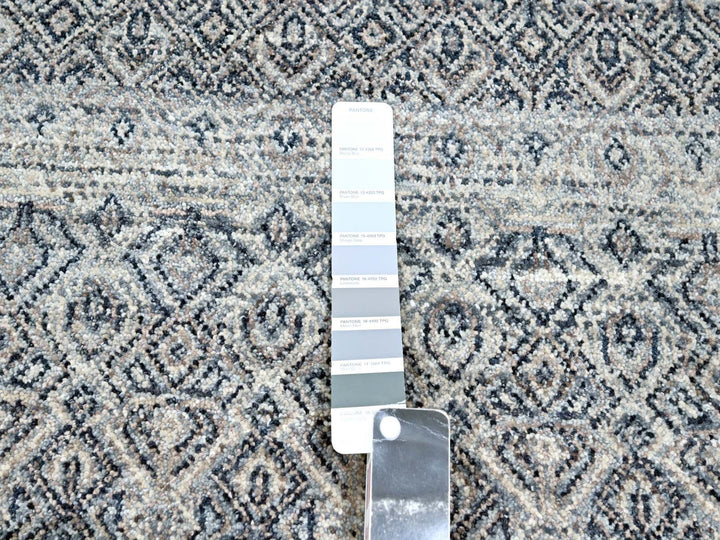 9'1" x 12'1" New Hand Knotted Grey Wool Rectangle Oriental Rug - MOA10276150