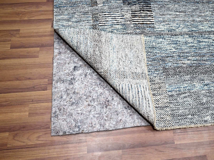 9'0" x 12'1" New Hand Knotted Blue Wool Rectangle Oriental Rug - MOA10276152