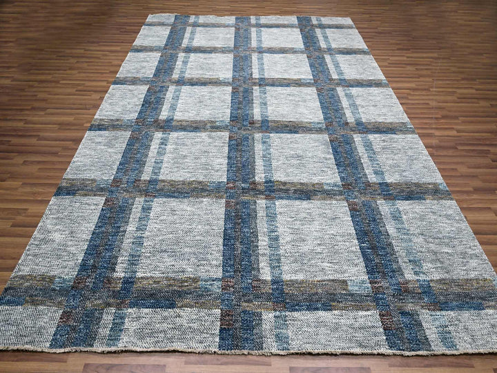 9'0" x 12'1" New Hand Knotted Ivory Wool Rectangle Oriental Rug - MOA10276153