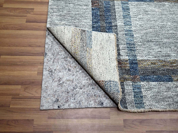 9'0" x 12'1" New Hand Knotted Ivory Wool Rectangle Oriental Rug - MOA10276153