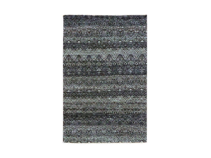 3'1" x 4'11" New Hand Knotted Grey Wool Rectangle Oriental Rug - MOA10276156