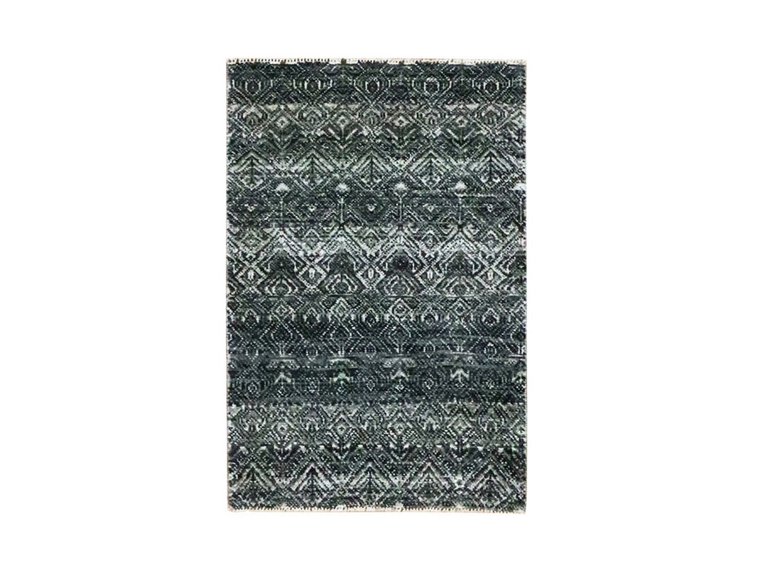 2'0" x 3'0" New Hand Knotted Grey Wool Rectangle Oriental Rug - MOA10276157