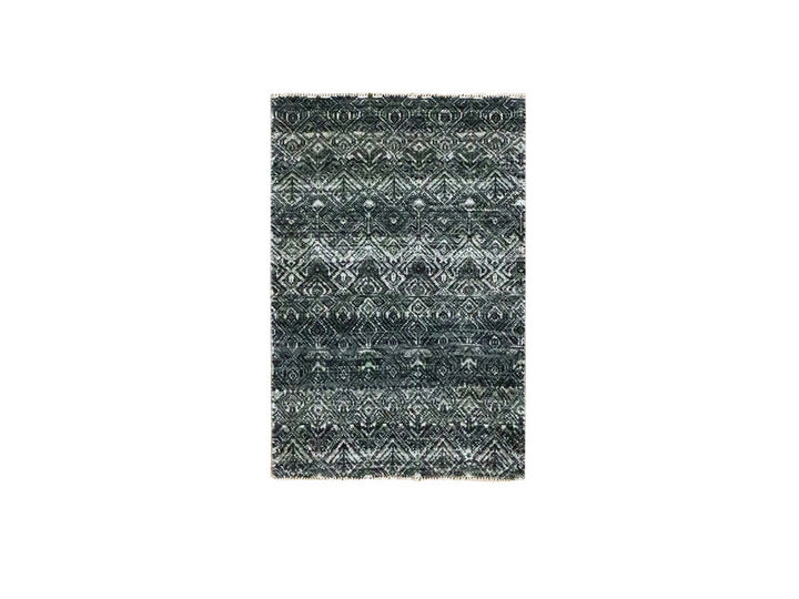 2'0" x 2'11" New Hand Knotted Grey Wool Rectangle Oriental Rug - MOA10276158