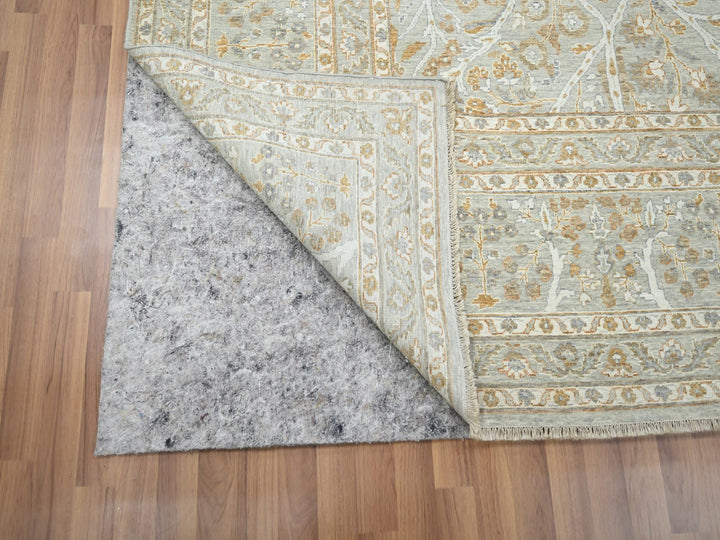 12'0" x 15'1" New Hand Knotted Grey Wool Rectangle Oriental Rug - MOA10276159