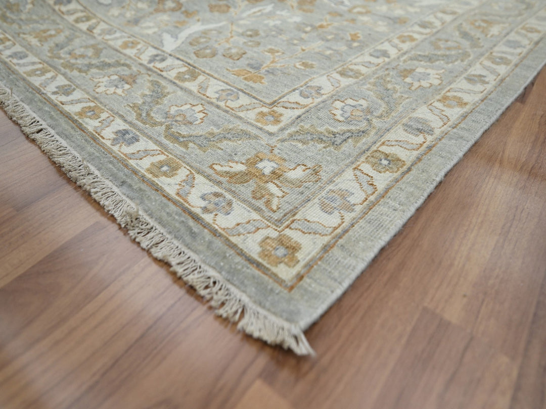12'0" x 15'1" New Hand Knotted Grey Wool Rectangle Oriental Rug - MOA10276159