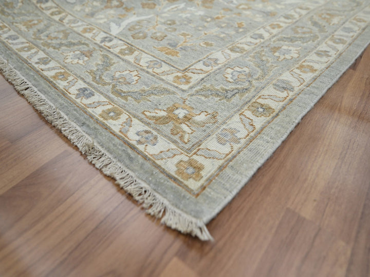 12'0" x 15'1" New Hand Knotted Grey Wool Rectangle Oriental Rug - MOA10276159