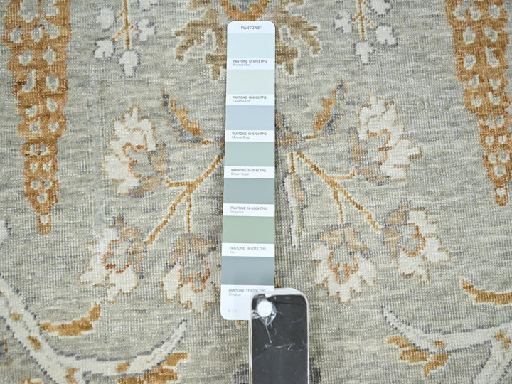 12'0" x 15'1" New Hand Knotted Grey Wool Rectangle Oriental Rug - MOA10276159