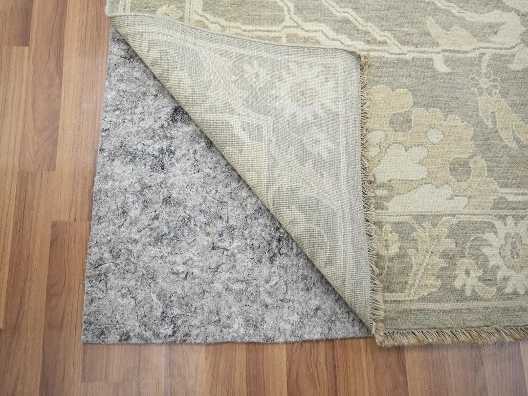 9'1" x 12'3" New Hand Knotted Grey Wool Rectangle Oriental Rug - MOA10276163