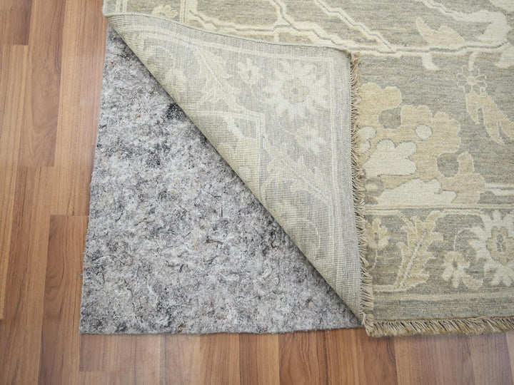 9'1" x 12'3" New Hand Knotted Grey Wool Rectangle Oriental Rug - MOA10276163