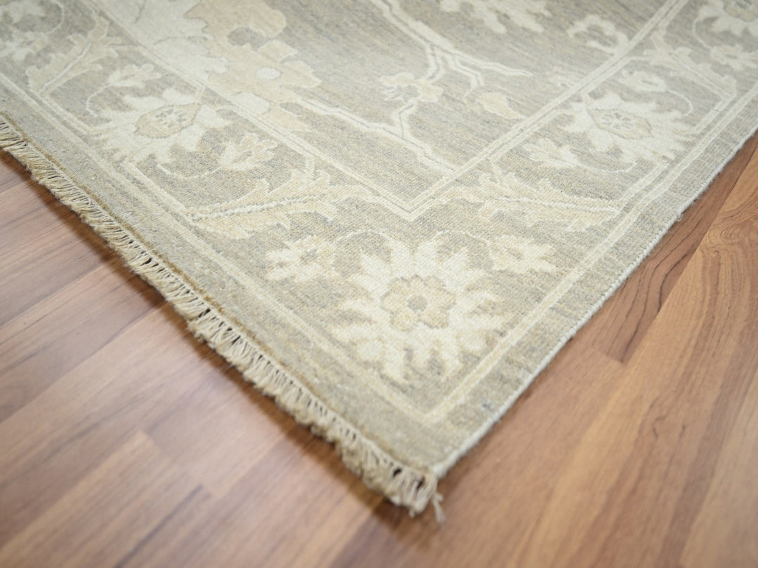 9'1" x 12'3" New Hand Knotted Grey Wool Rectangle Oriental Rug - MOA10276163