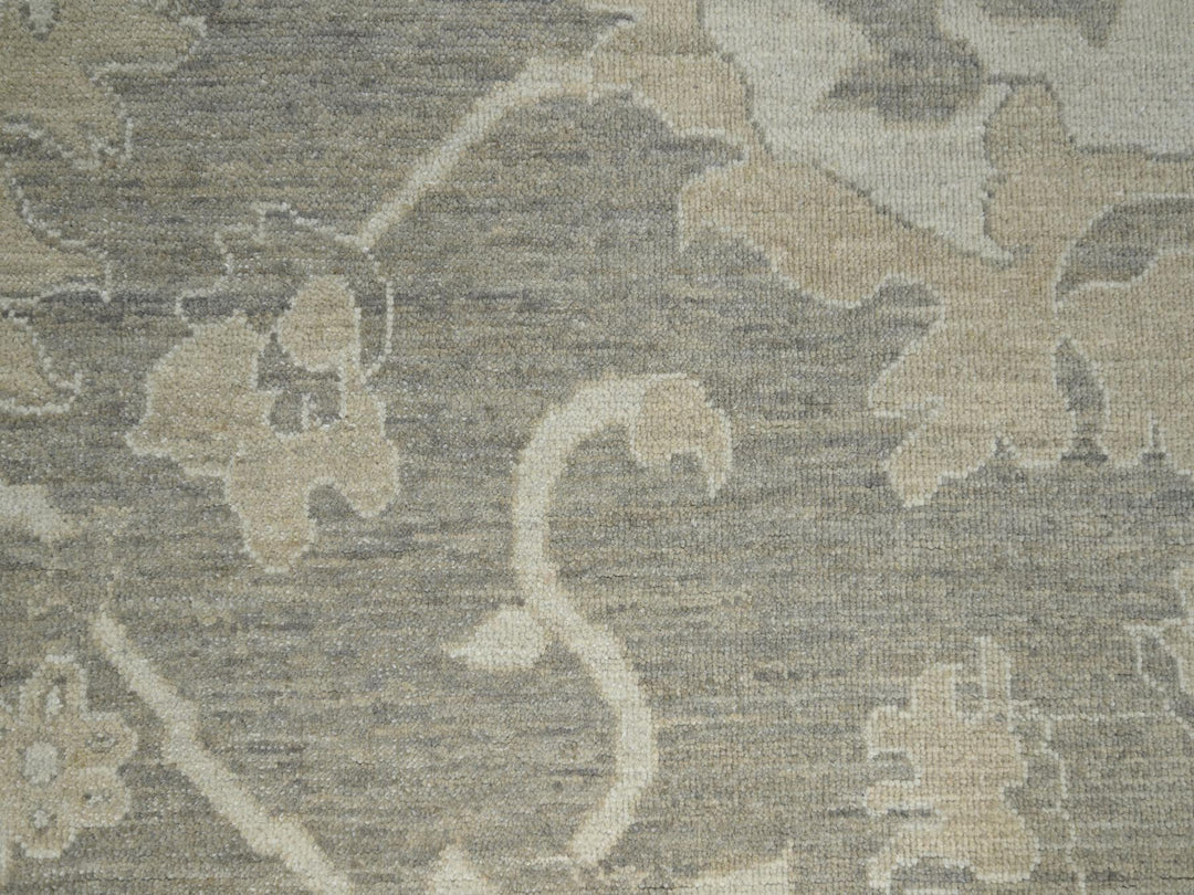 9'1" x 12'3" New Hand Knotted Grey Wool Rectangle Oriental Rug - MOA10276163