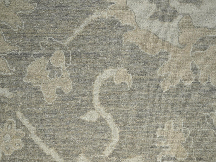9'1" x 12'3" New Hand Knotted Grey Wool Rectangle Oriental Rug - MOA10276163