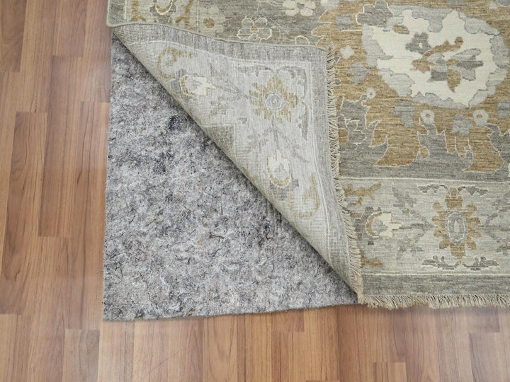 8'11" x 11'10" New Hand Knotted Grey Wool Rectangle Oriental Rug - MOA10276164