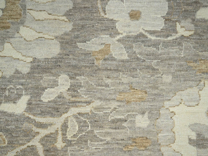 8'11" x 11'10" New Hand Knotted Grey Wool Rectangle Oriental Rug - MOA10276164