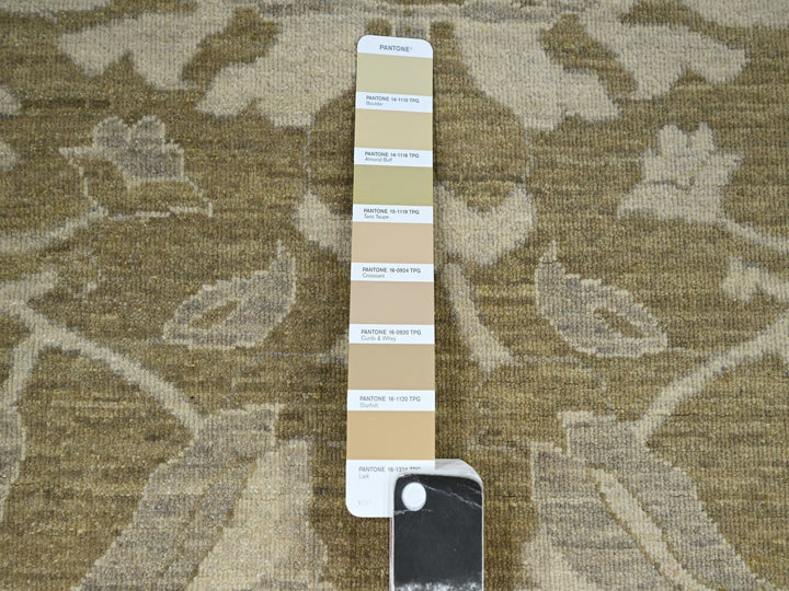 9'0" x 12'0" New Hand Knotted Green Wool Rectangle Oriental Rug - MOA10276165
