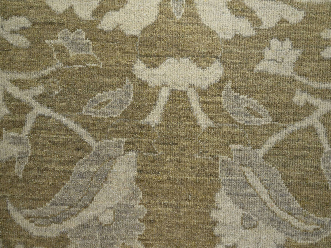 9'0" x 12'0" New Hand Knotted Green Wool Rectangle Oriental Rug - MOA10276165