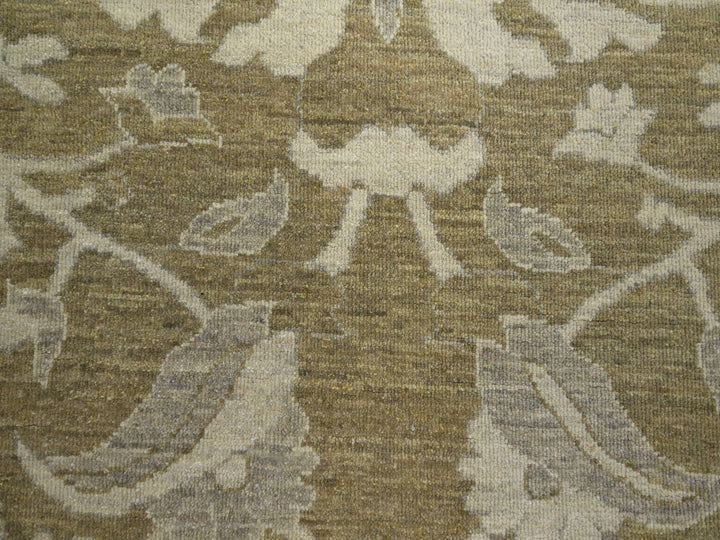 9'0" x 12'0" New Hand Knotted Green Wool Rectangle Oriental Rug - MOA10276165