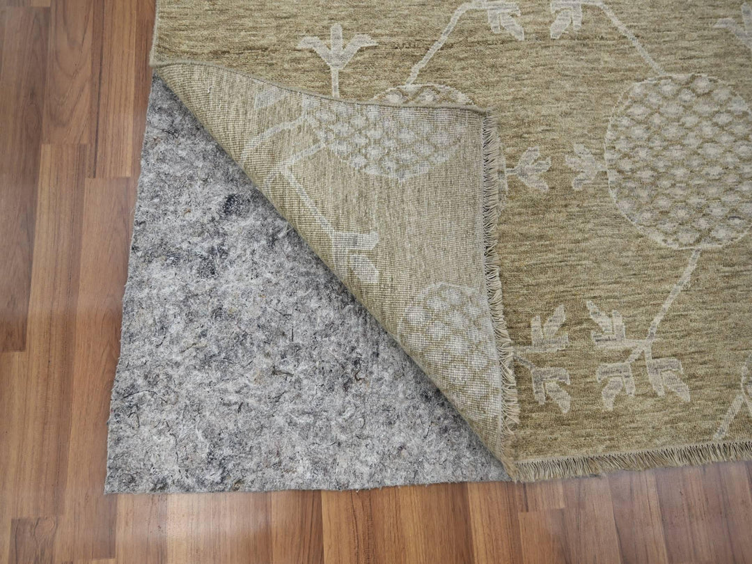 8'1" x 10'1" New Hand Knotted Brown Wool Rectangle Oriental Rug - MOA10276166