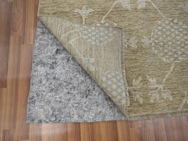 8'1" x 10'1" New Hand Knotted Brown Wool Rectangle Oriental Rug - MOA10276166