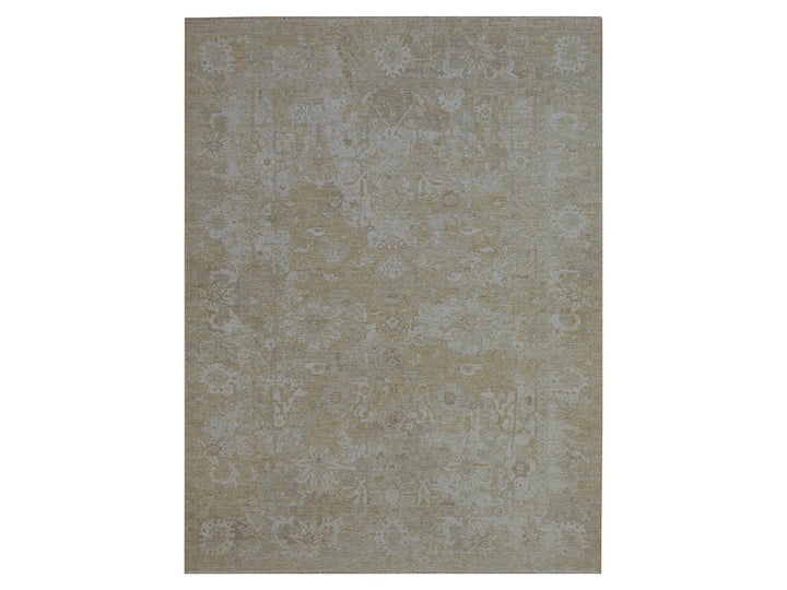 9'1" x 12'2" New Hand Knotted Beige Wool Rectangle Oriental Rug - MOA10276168