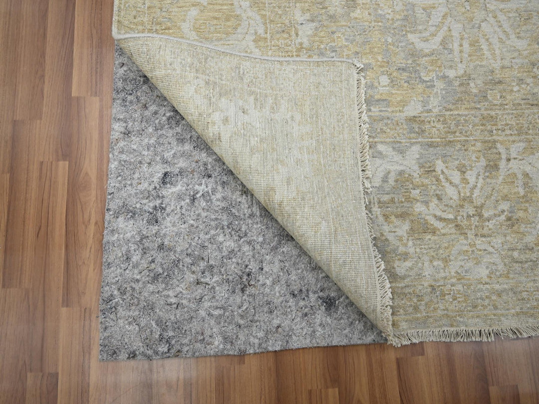 9'1" x 12'2" New Hand Knotted Beige Wool Rectangle Oriental Rug - MOA10276168
