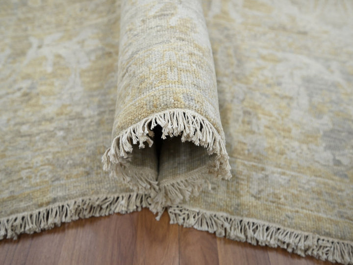 9'1" x 12'2" New Hand Knotted Beige Wool Rectangle Oriental Rug - MOA10276168