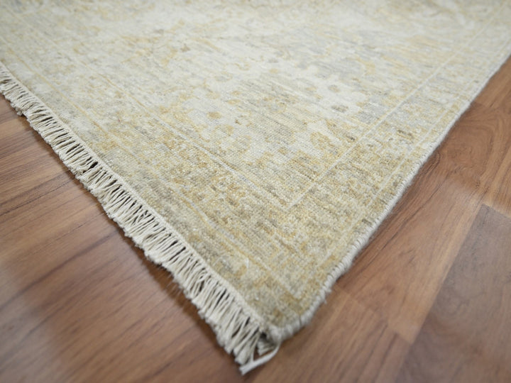 9'1" x 12'2" New Hand Knotted Beige Wool Rectangle Oriental Rug - MOA10276168
