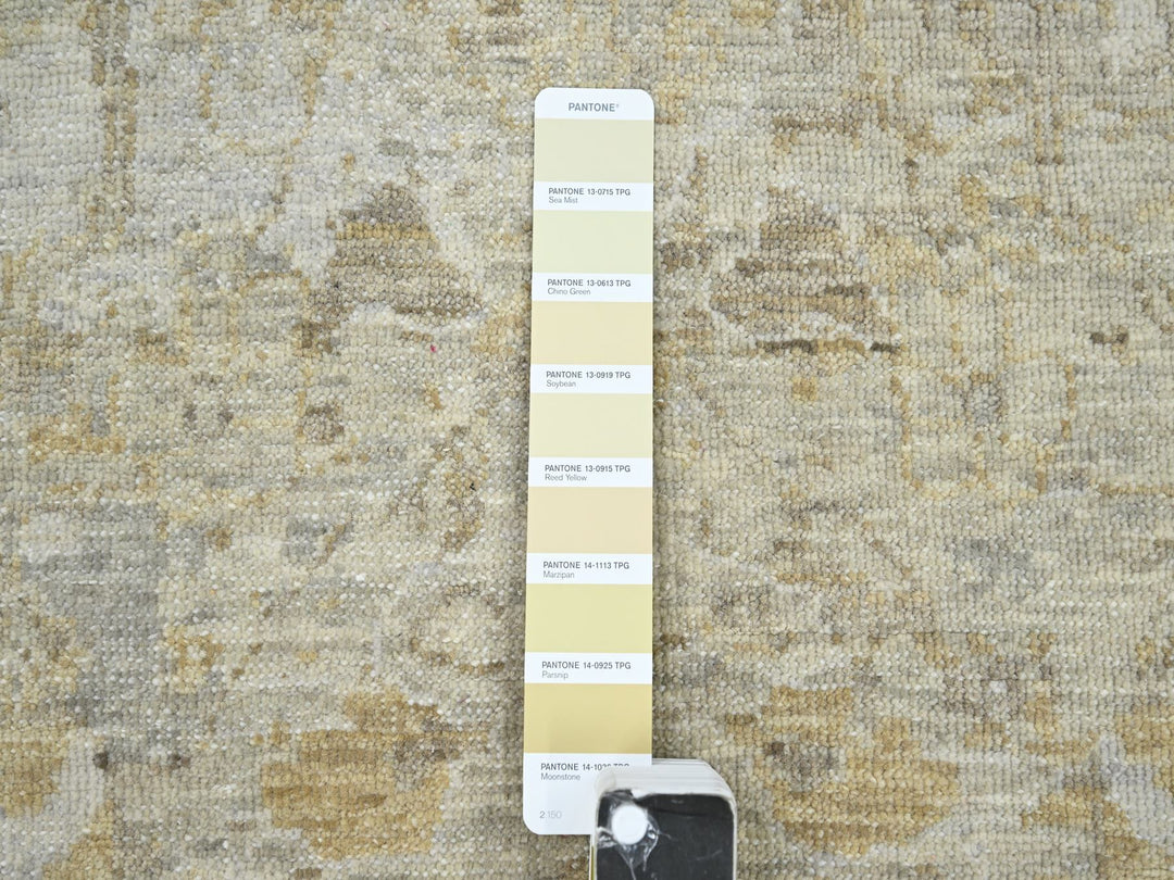 9'1" x 12'2" New Hand Knotted Beige Wool Rectangle Oriental Rug - MOA10276168