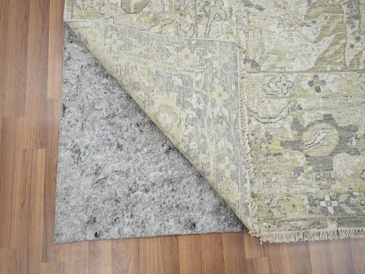 9'2" x 12'5" New Hand Knotted Grey Wool Rectangle Oriental Rug - MOA10276169