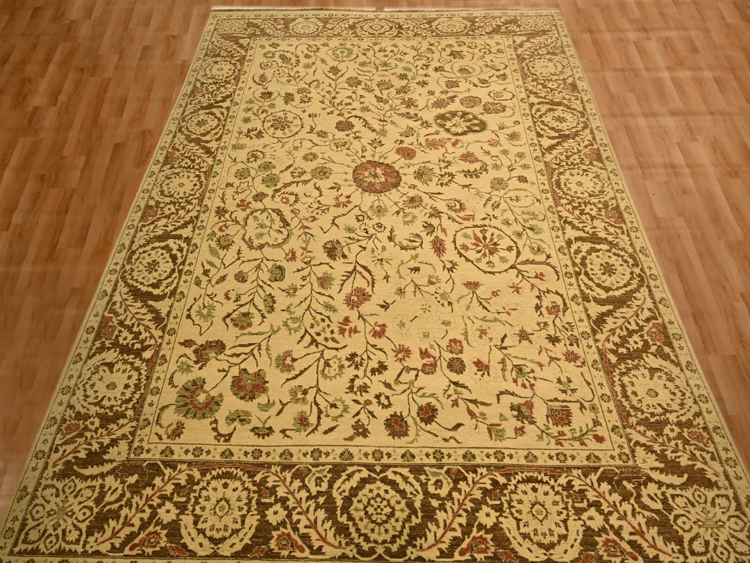 10'0" x 13'10" New Hand Knotted Brown Wool Rectangle Oriental Rug - MOA10276170