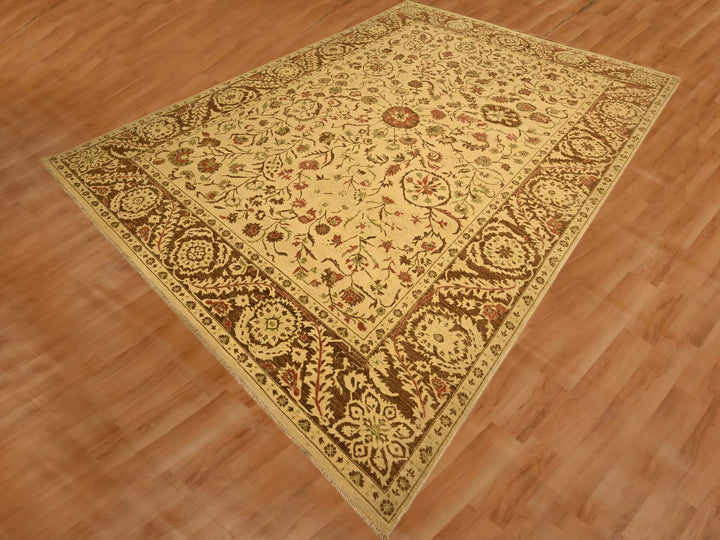 10'0" x 13'10" New Hand Knotted Brown Wool Rectangle Oriental Rug - MOA10276170