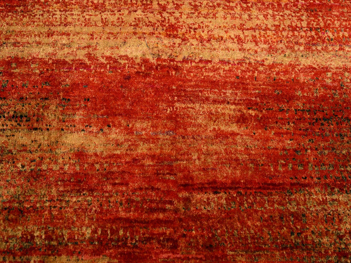 8'11" x 12'0" New Hand Knotted Yellow Sari Silk Rectangle Oriental Rug - MOA10276175