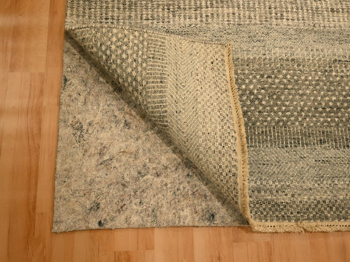 8'0" x 10'3" New Hand Knotted Grey Wool Rectangle Oriental Rug - MOA10276178