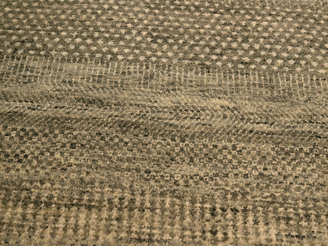 8'0" x 10'3" New Hand Knotted Grey Wool Rectangle Oriental Rug - MOA10276178