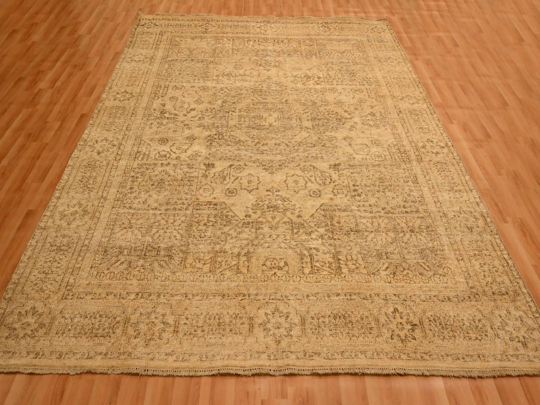 7'9" x 10'3" New Hand Knotted Brown Wool Rectangle Oriental Rug - MOA10276180