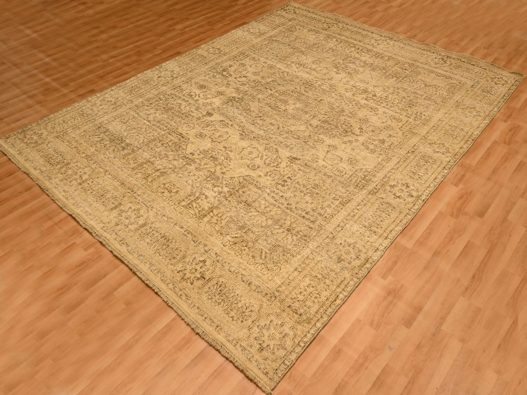 7'9" x 10'3" New Hand Knotted Brown Wool Rectangle Oriental Rug - MOA10276180
