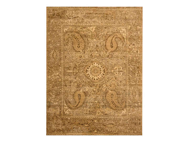 8'9" x 11'10" New Hand Knotted Brown Wool Rectangle Oriental Rug - MOA10276182
